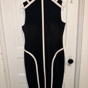 Calvin Klein Black Dress with White Accents
